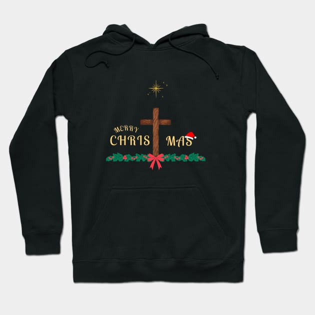 Merry Christmas with Cross Hoodie by Mr.Dom store